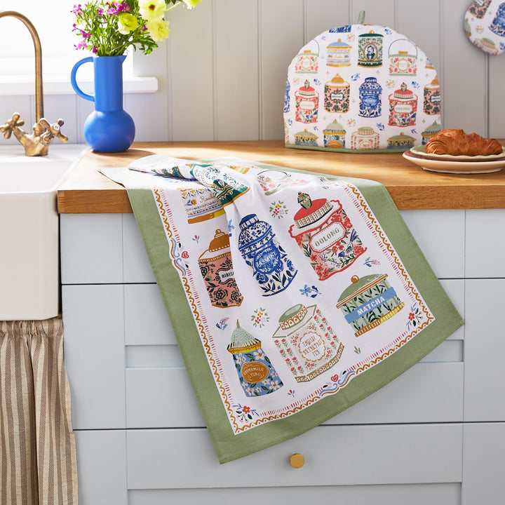 Tea Tins Cotton Tea Towel 74x48x0.2cm