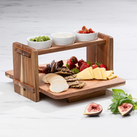 Gather 2 Tier Serving Board With 3 Bowls