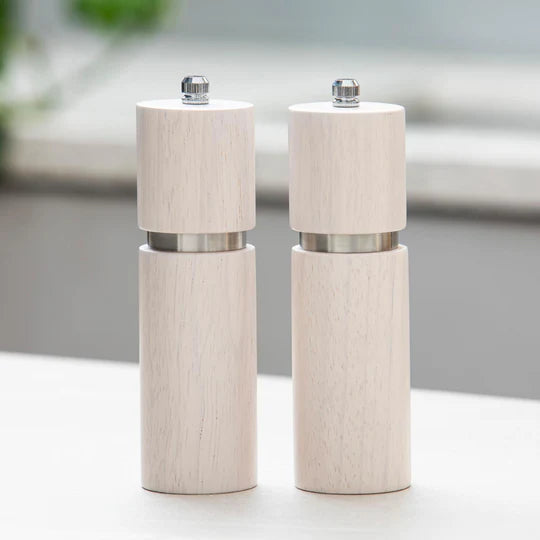 Gather White Wash Set of 2 Salt & Pepper Grinder