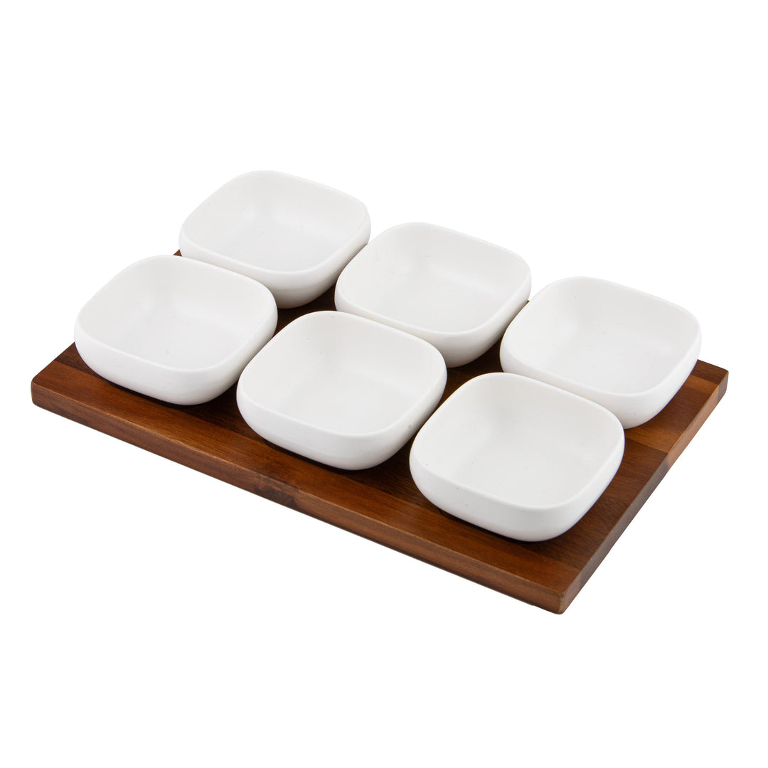 Essentials 7pc White Bowl & Tray Set 34.5x22.9x2cm