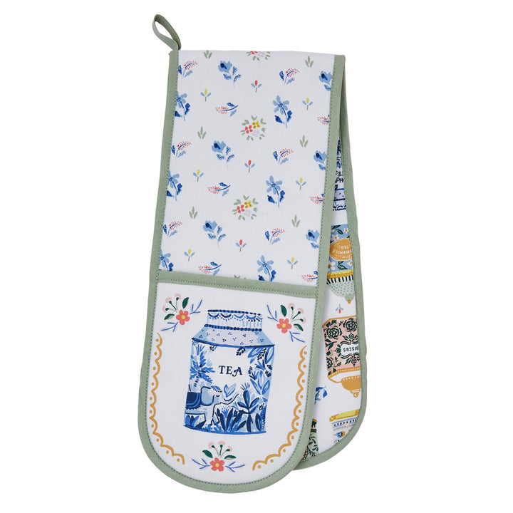 Tea Tins Double Oven Glove 88x18x2cm