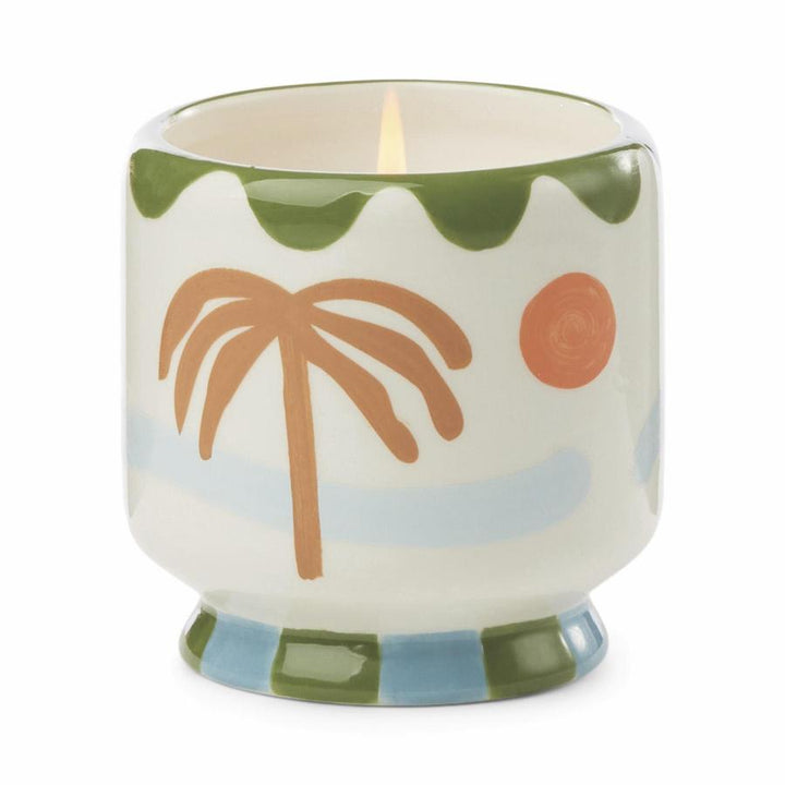 Adopo 8 Oz Palm Tree Ceramic Candle - Lush Palms