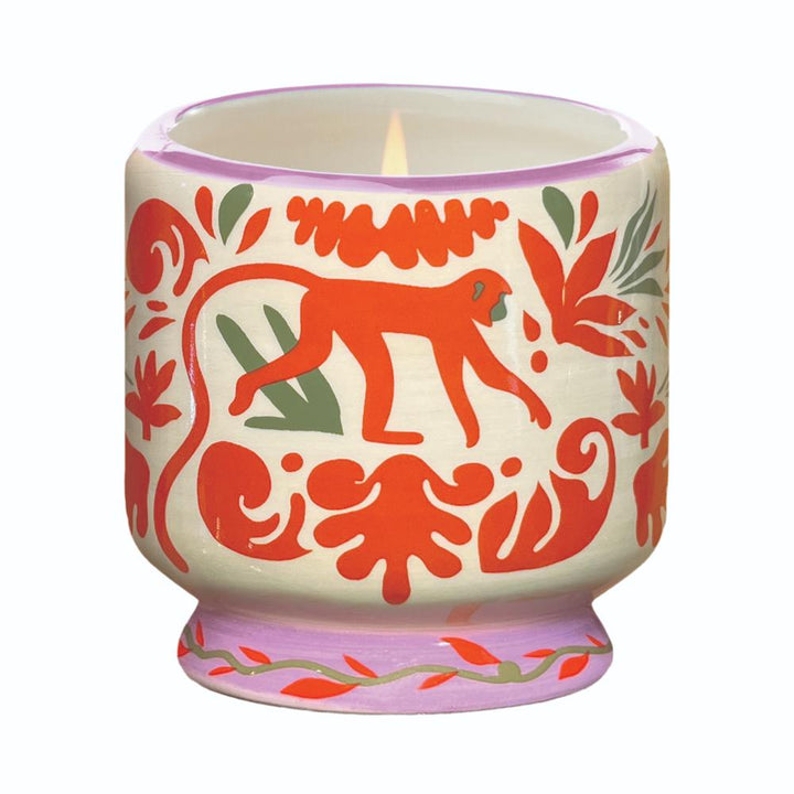 Adopo 8 Oz Jungle Ceramic Candle - Coconut & Amber