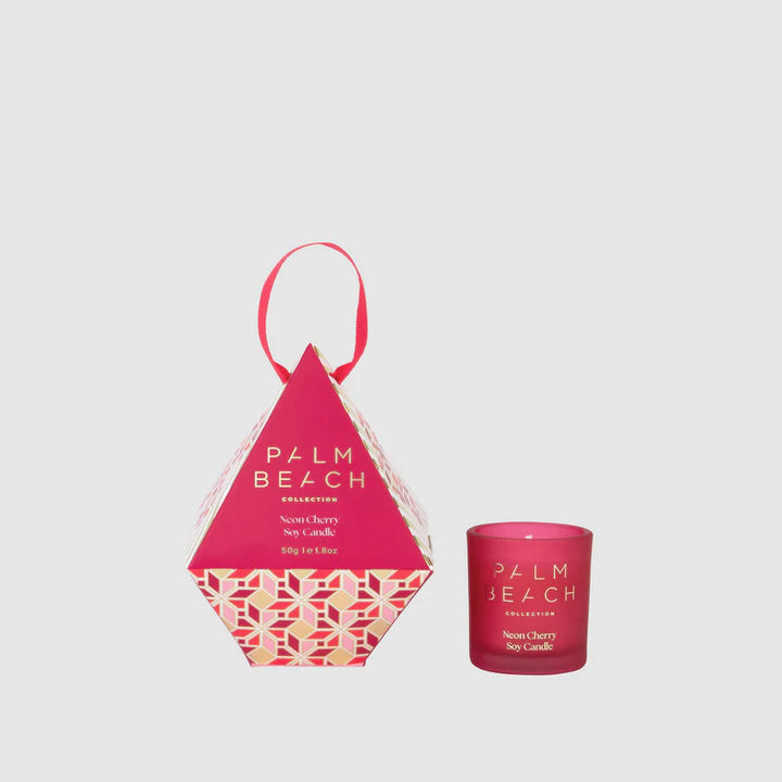 Palm Beach Hanging Bauble Mini Candle 50g Neon Cherry