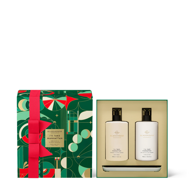 Glasshouse Fragrances Hand Care Duo Set 450ml Hand Lotion & 450ml Hand Wash Ill Take Manhattan Christmas