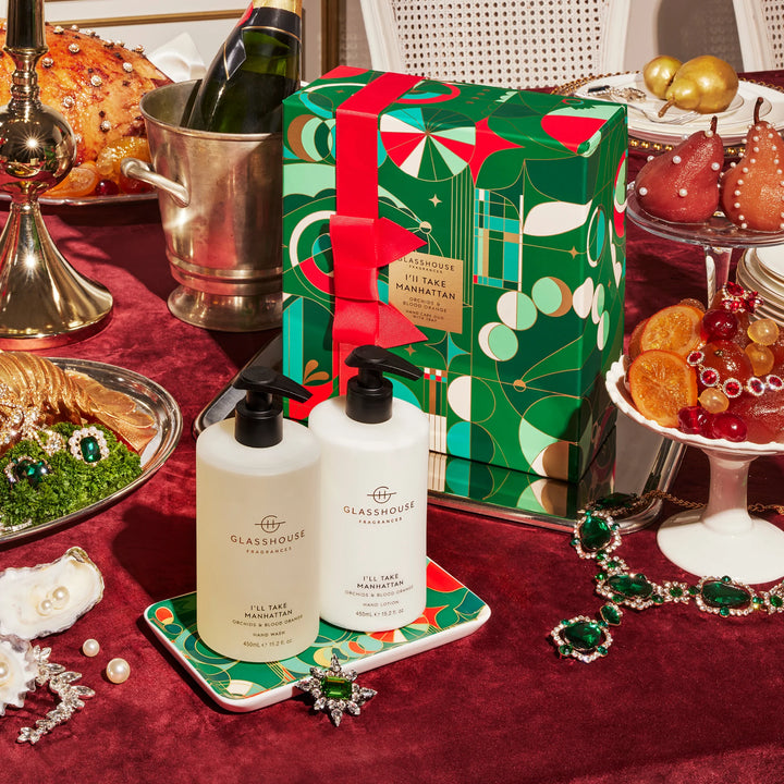 Glasshouse Fragrances Hand Care Duo Set 450ml Hand Lotion & 450ml Hand Wash Ill Take Manhattan Christmas