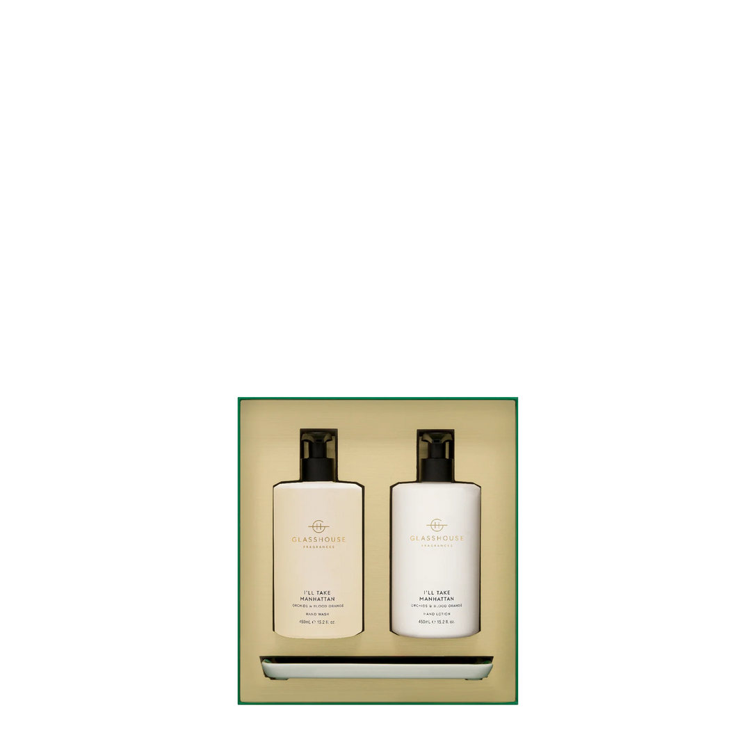 Glasshouse Fragrances Hand Care Duo Set 450ml Hand Lotion & 450ml Hand Wash Ill Take Manhattan Christmas