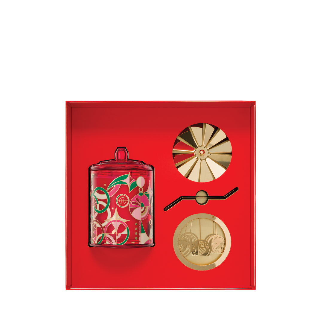 Glasshouse Fragrances Spinning Carousel Gift Set 380g Candle Kyoto in Bloom Christmas