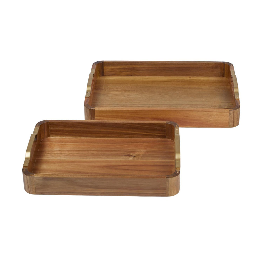 Gusto Large Wood Rect Tray 40x30cm Nat