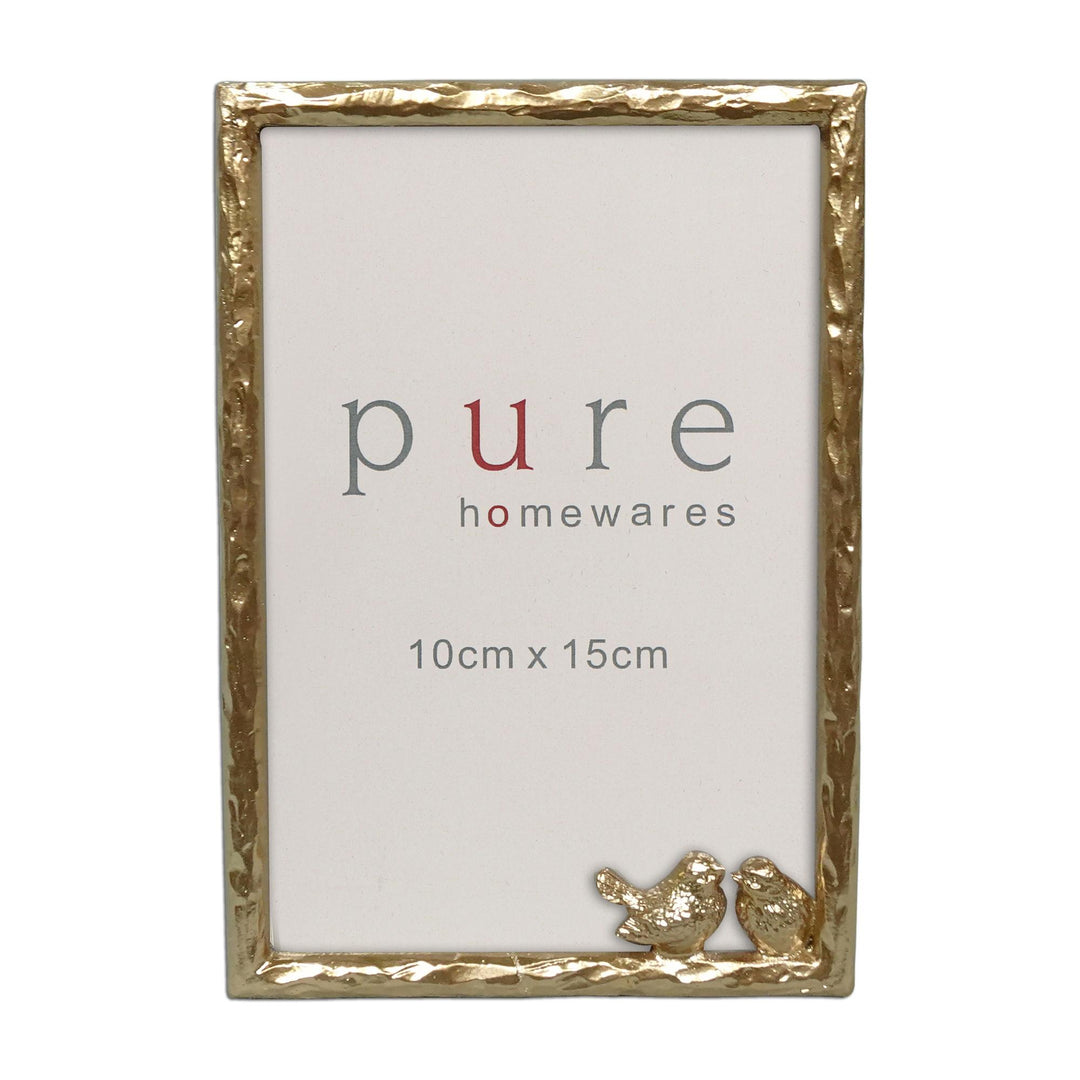 Beth Pewter Gold Bird Frame Portrait 15.8cm