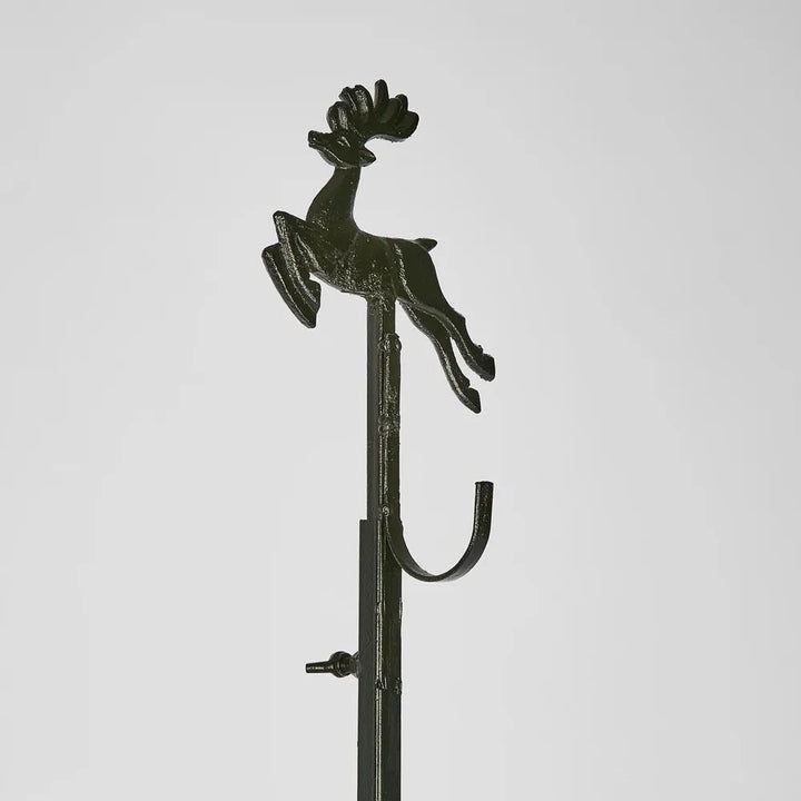 Deer Extendable Wreath Stand Black 16.7x103cm