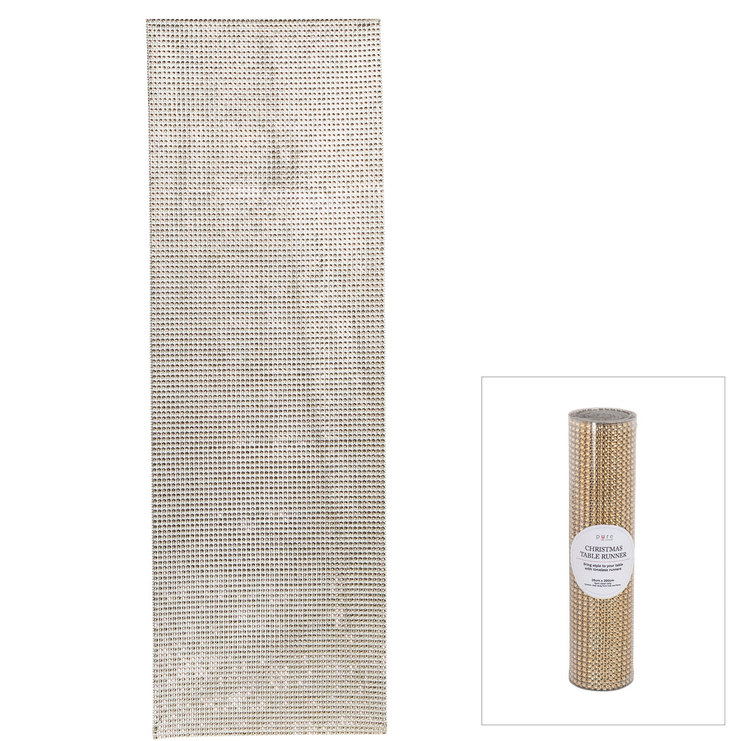 Diamonte Table Runner Champagne