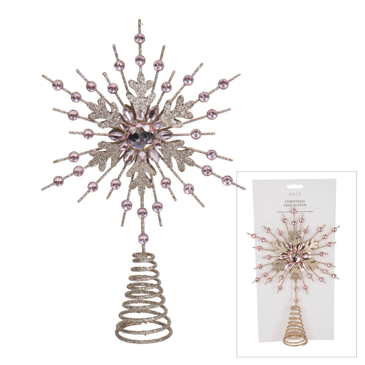 Jewel Champagne Pink Star Tree Topper