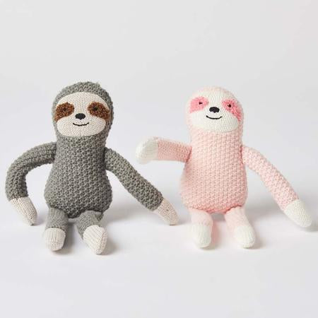 Sloth knitted 3 Pink and 3 Grey