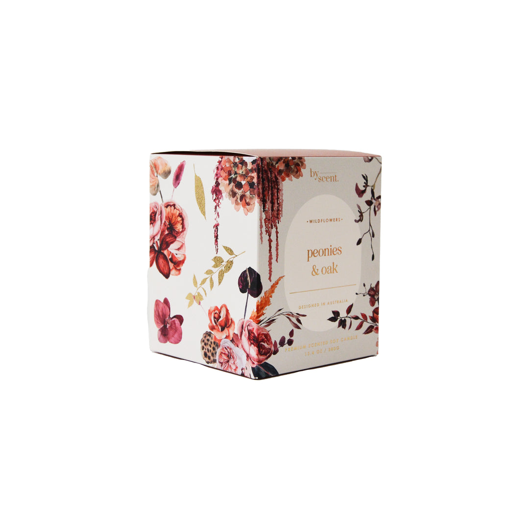 Wildflowers Peonies & Oak Candle 400g